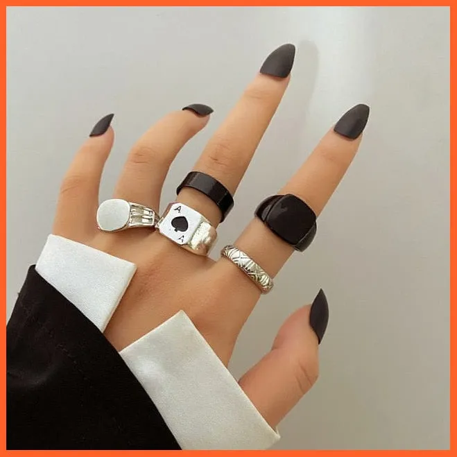 Exquisite Collection Of Retro Silver Color Ring Set For Women