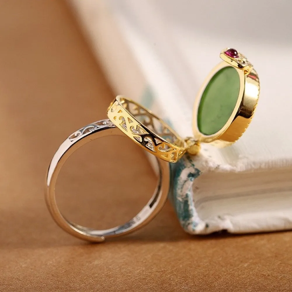 Exquisite Green Jade Gemstone Ring
