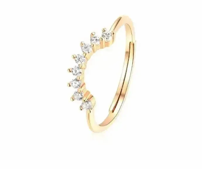 Exquisite Pearl White Zircon Combination Silver Ring for Your Special Occasions 🌸