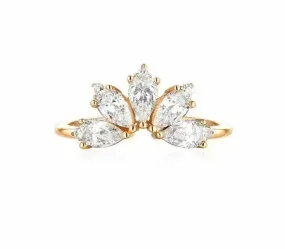 Exquisite Pearl White Zircon Combination Silver Ring for Your Special Occasions 🌸