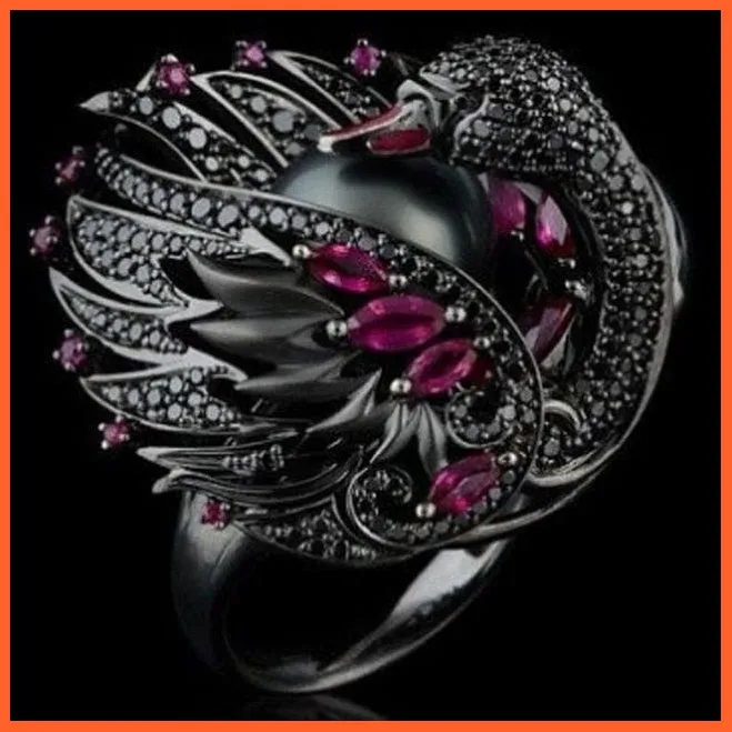 Exquisite Shiny Luxury Vintage White Swan Pearl Rings For Women