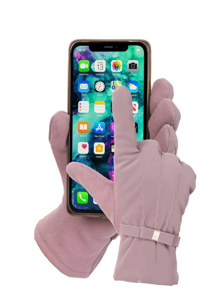 Fabseasons Winter Gloves for Girls and Women: Faux Fur Inner, Touchscreen Enabled