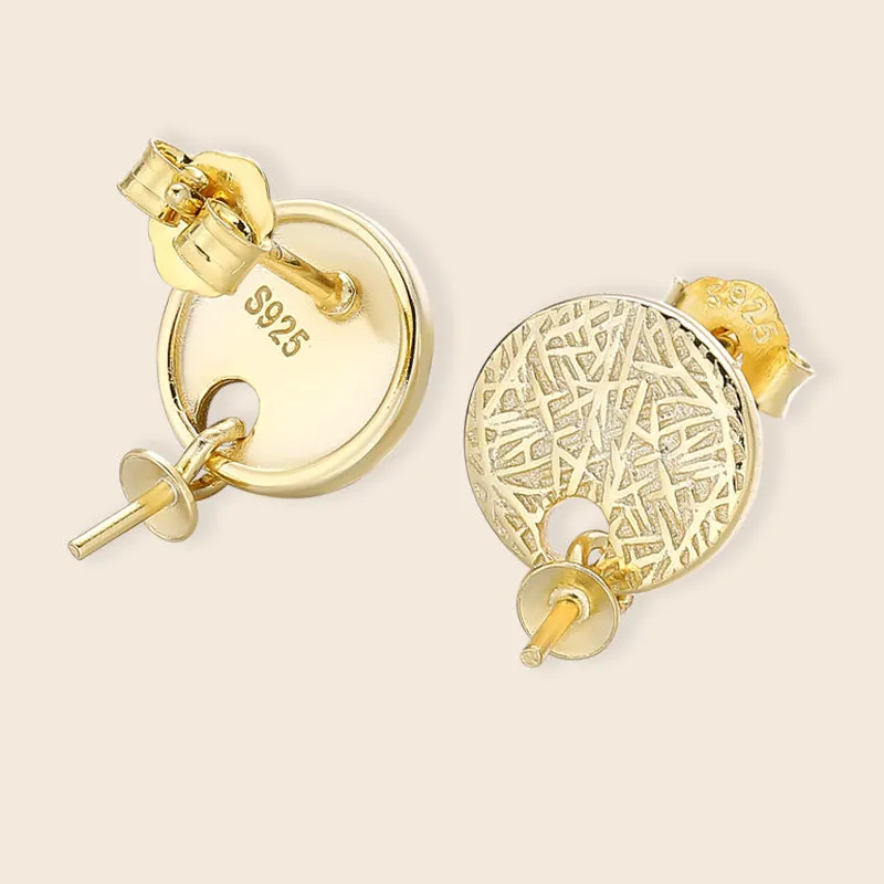Factory Price Round Coin Pearl Earring Setting-Feliz Pearl
