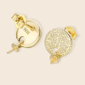 Factory Price Round Coin Pearl Earring Setting-Feliz Pearl