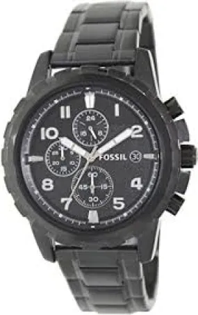 Fossil Chronograph Dean black stainless steel strap and bold markers Dial FS4721IE Watch For Men Genuine for Gifts