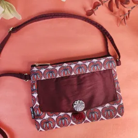 Front Flap Sling Bag- Madhubani Lotus