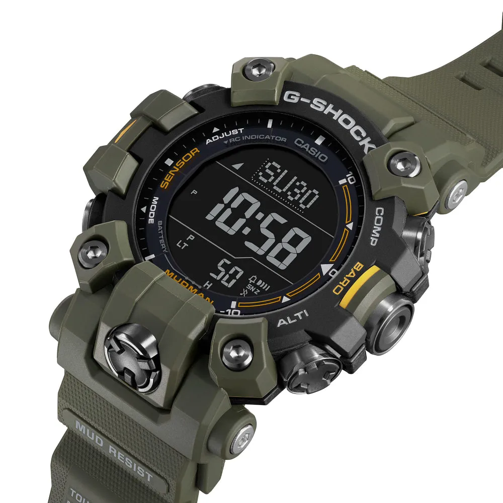 G-Shock Master of G-Land Mudman Solar - Black Dial With Green case and Strap