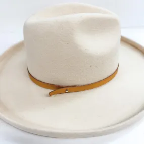 GiGi Pip | Thin Removable Leather Hat Band in Camel