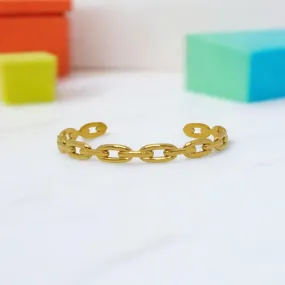 Gold Chain Link Cuff Bracelet