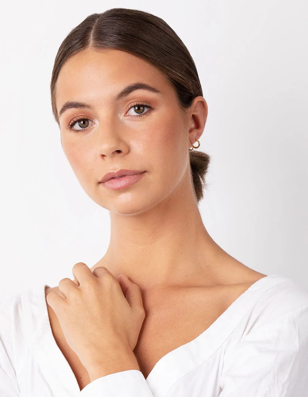 Gold Plated Sterling Silver Mix Thick Hoop Earring Pack