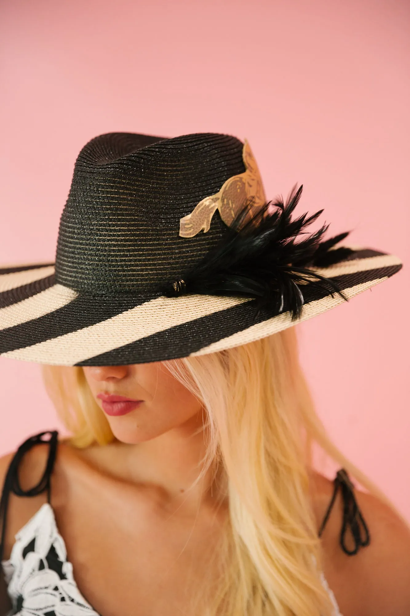 GOLDEN HORSE STRIPED SUN HAT (PRE-ORDER)