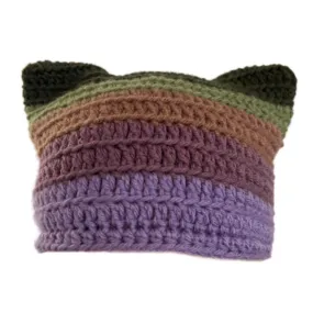 Green and Purple Cat Hat