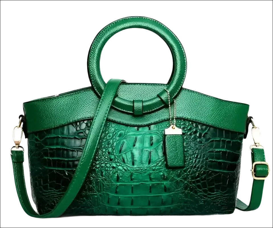 Green Crocodile Handbag Stylish Casual Temperament