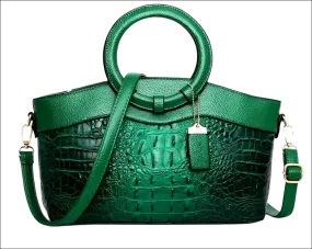 Green Crocodile Handbag Stylish Casual Temperament