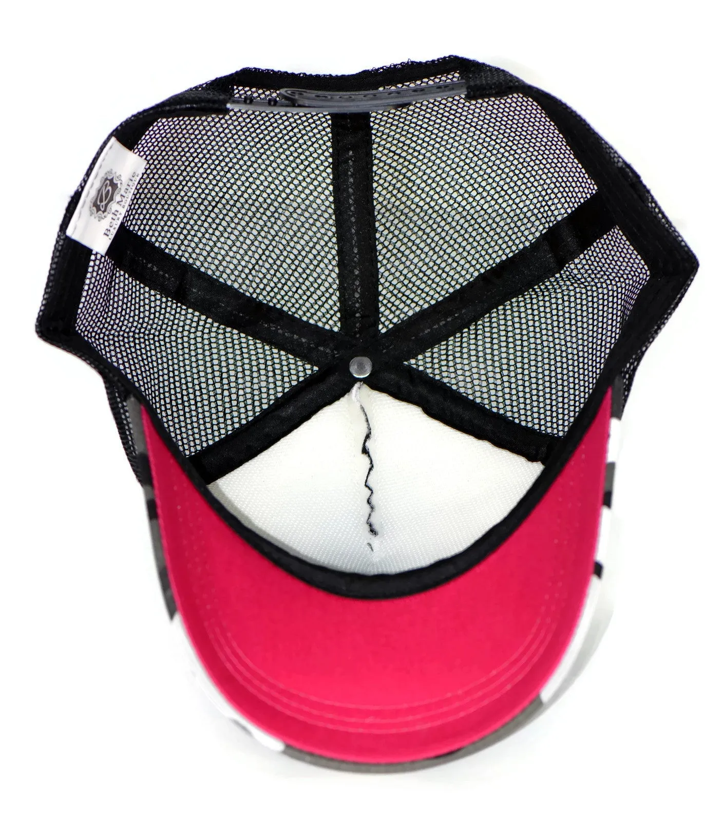Grey Camo Trucker Hat with Pink Details