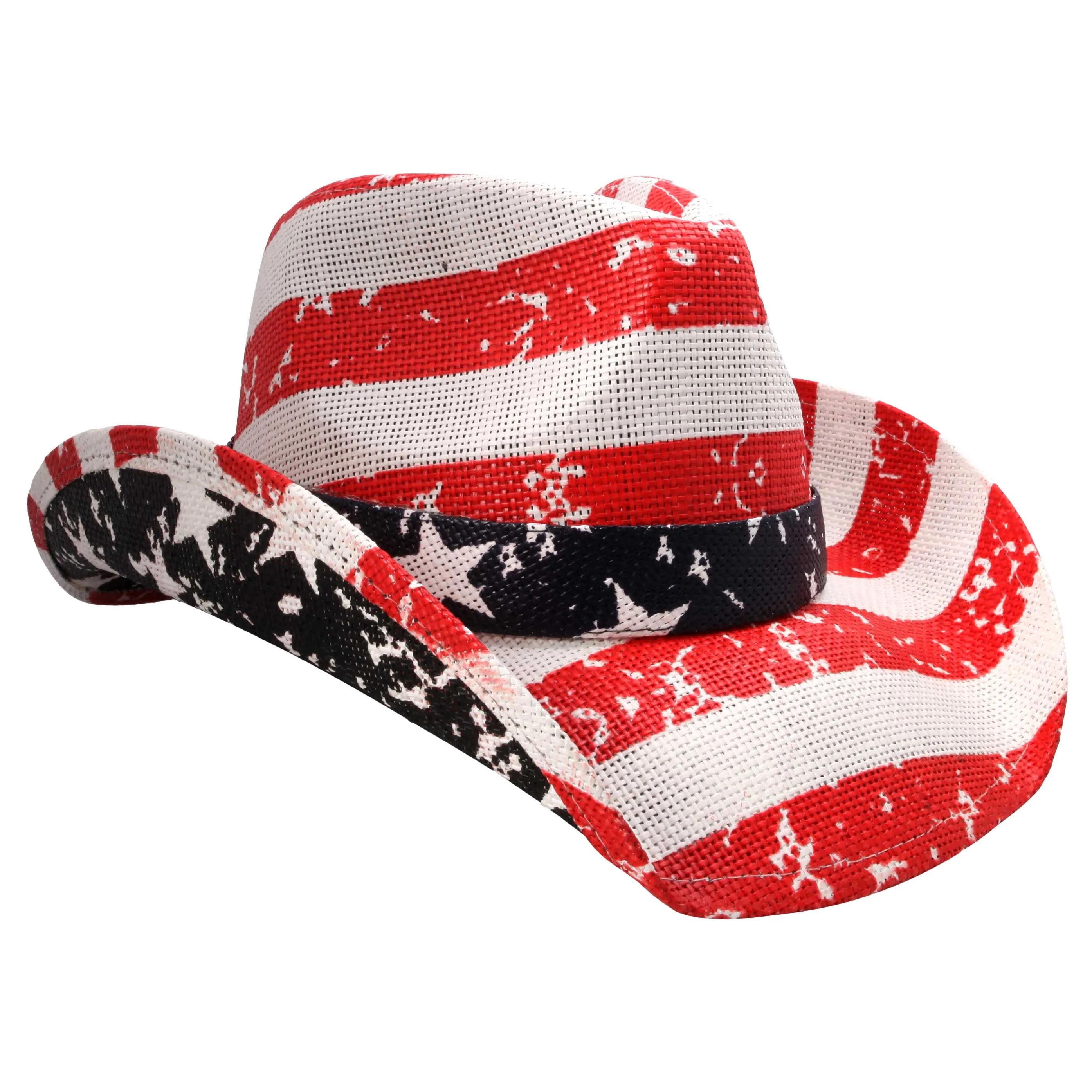 grinderPUNCH American Flag USA Cowboy Hat - Men and Women -  American Flag Western Style Cowboy Hat