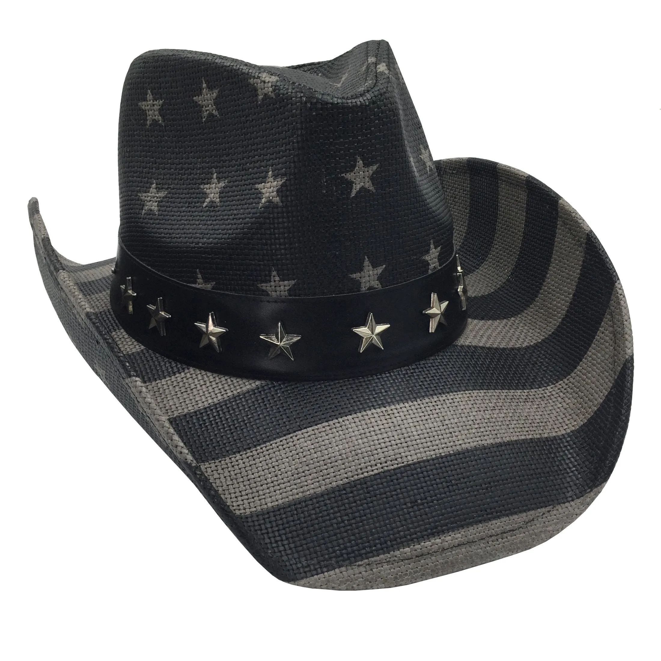 grinderPUNCH American Flag USA Cowboy Hat - Men and Women -  American Flag Western Style Cowboy Hat