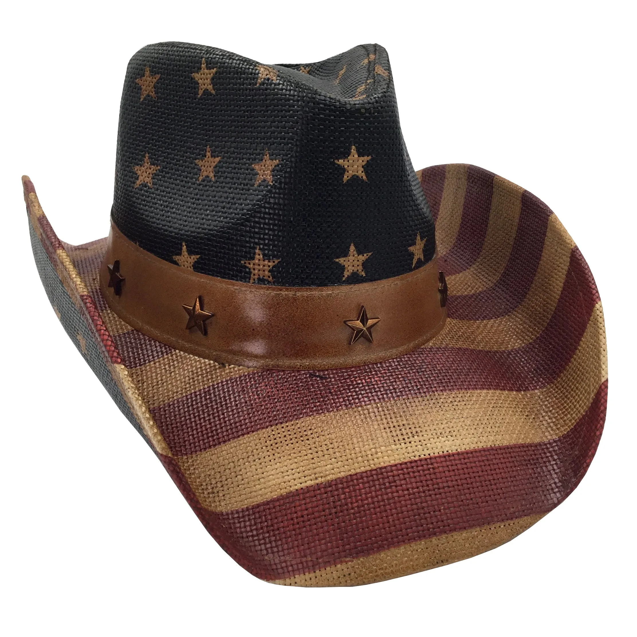 grinderPUNCH American Flag USA Cowboy Hat - Men and Women -  American Flag Western Style Cowboy Hat