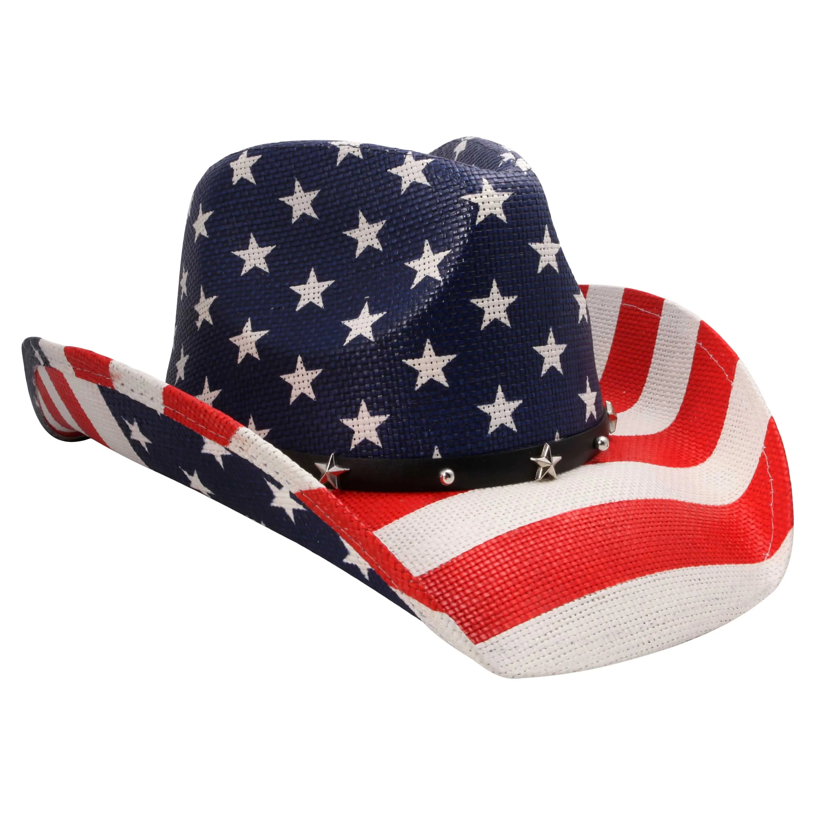 grinderPUNCH American Flag USA Cowboy Hat - Men and Women -  American Flag Western Style Cowboy Hat