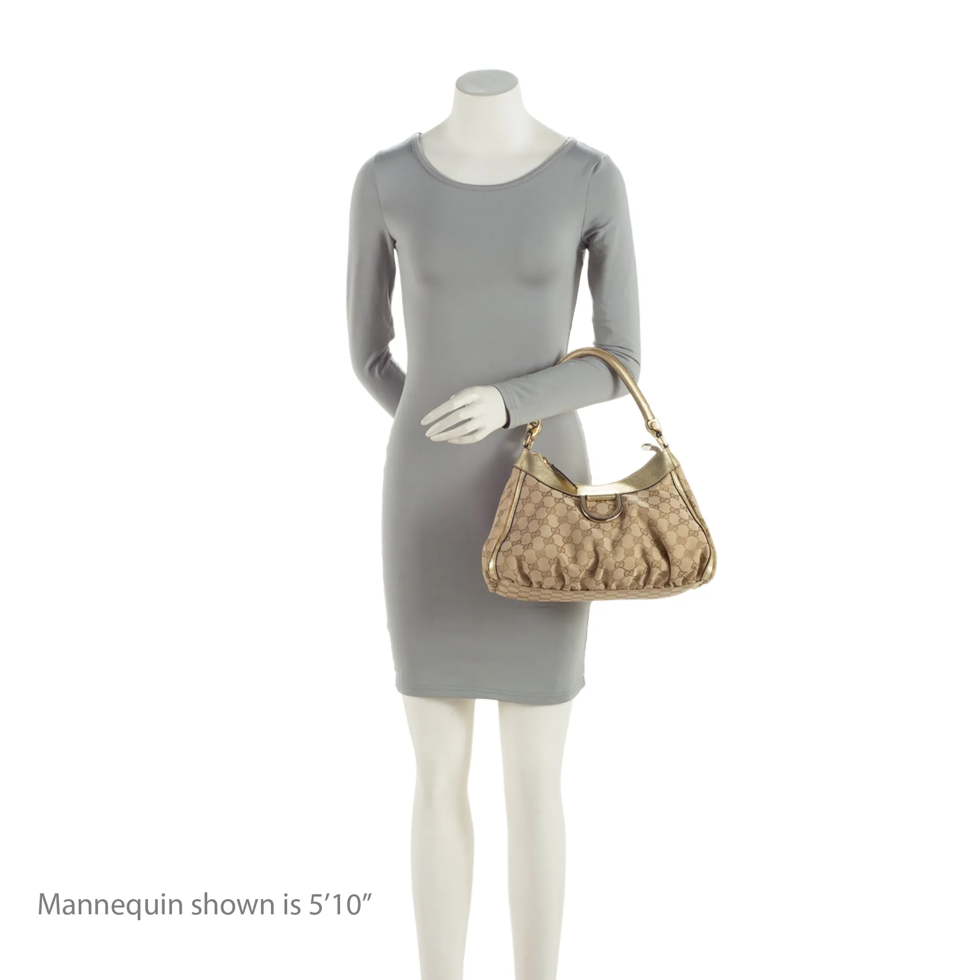 Gucci GG Canvas Metallic Leather D Ring Small Hobo (SHF-nI1P2Q)