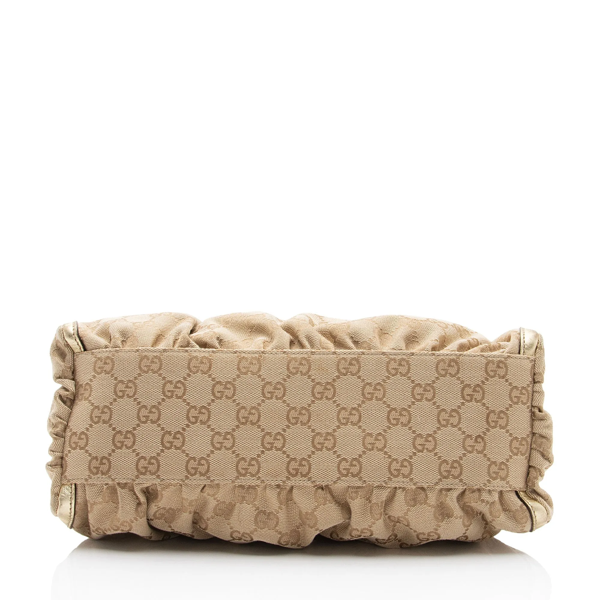 Gucci GG Canvas Metallic Leather D Ring Small Hobo (SHF-nI1P2Q)