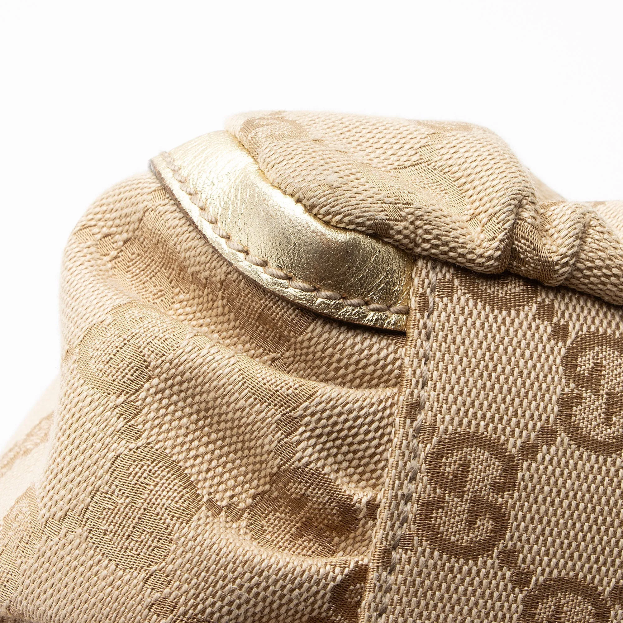 Gucci GG Canvas Metallic Leather D Ring Small Hobo (SHF-nI1P2Q)