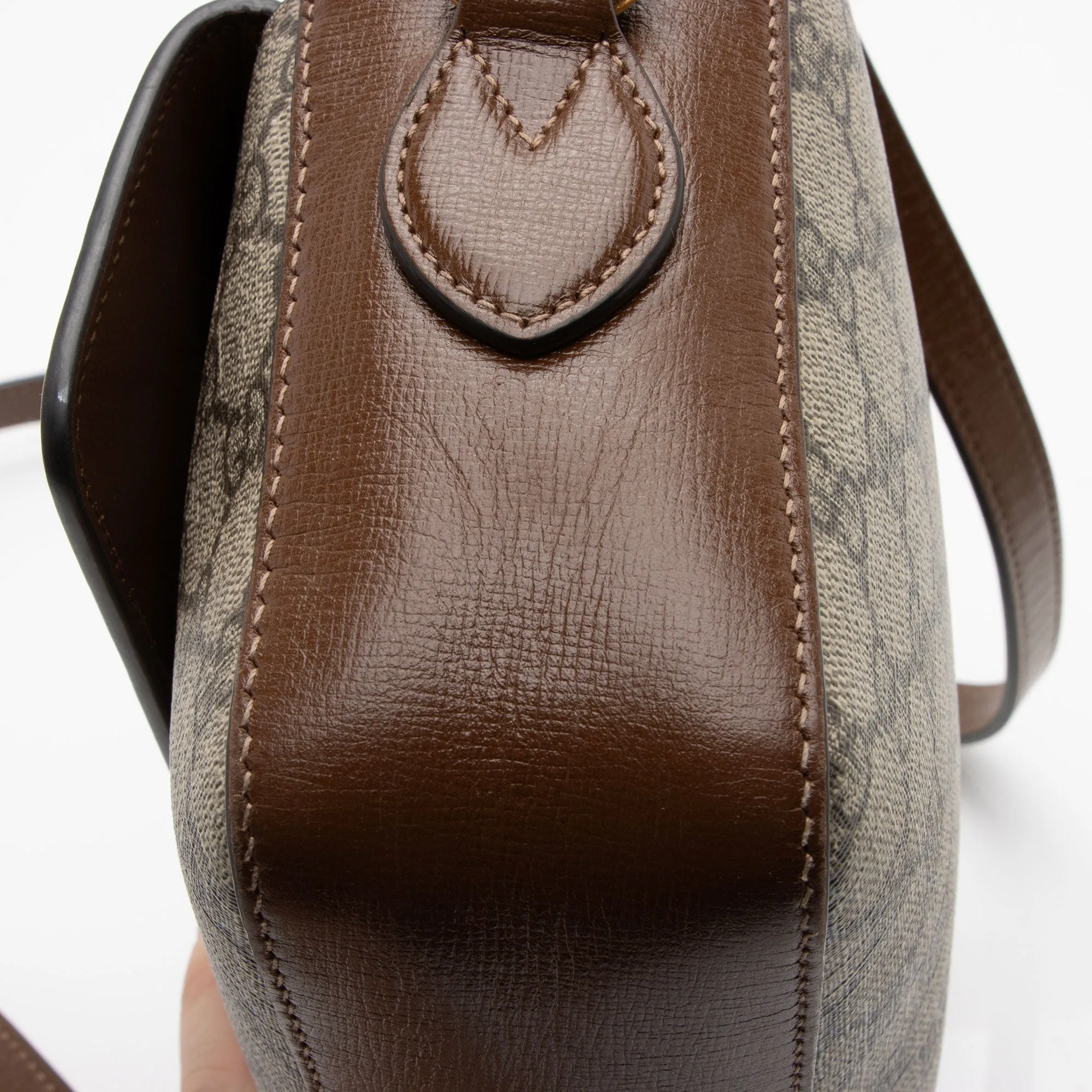Gucci GG Supreme 1955 Horsebit Small Shoulder Bag (SHF-o9bVc1)