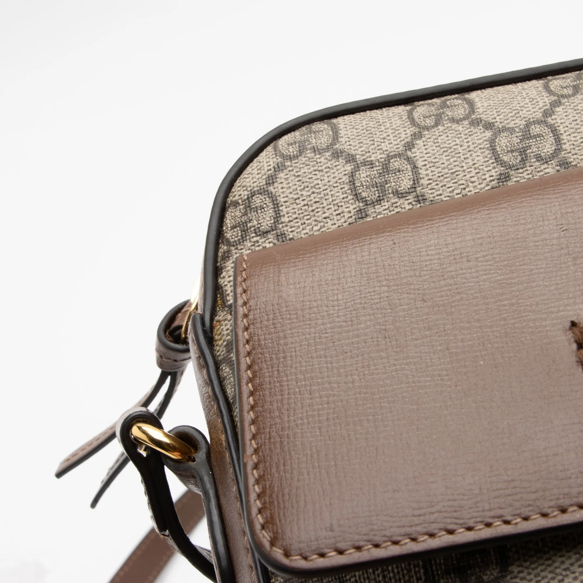 Gucci GG Supreme 1955 Horsebit Small Shoulder Bag (SHF-o9bVc1)