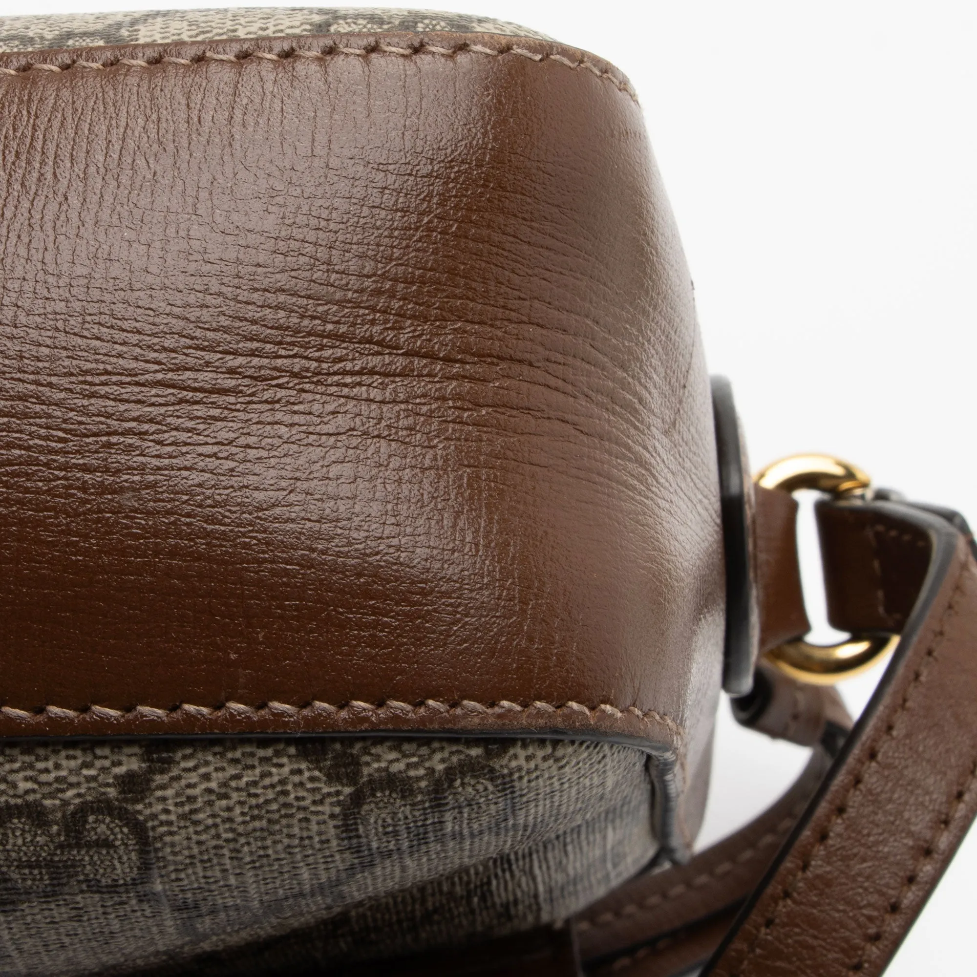 Gucci GG Supreme 1955 Horsebit Small Shoulder Bag (SHF-o9bVc1)