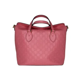 Gucci Pink Signature Guccissima Leather Top Handle Bag