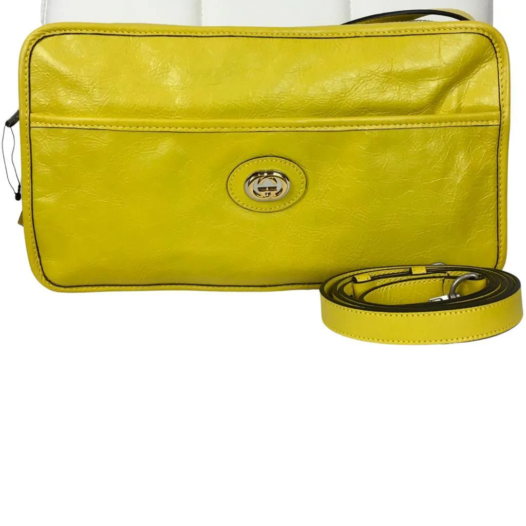 Gucci Women's Shoulder Bag Buckle GG Leather
