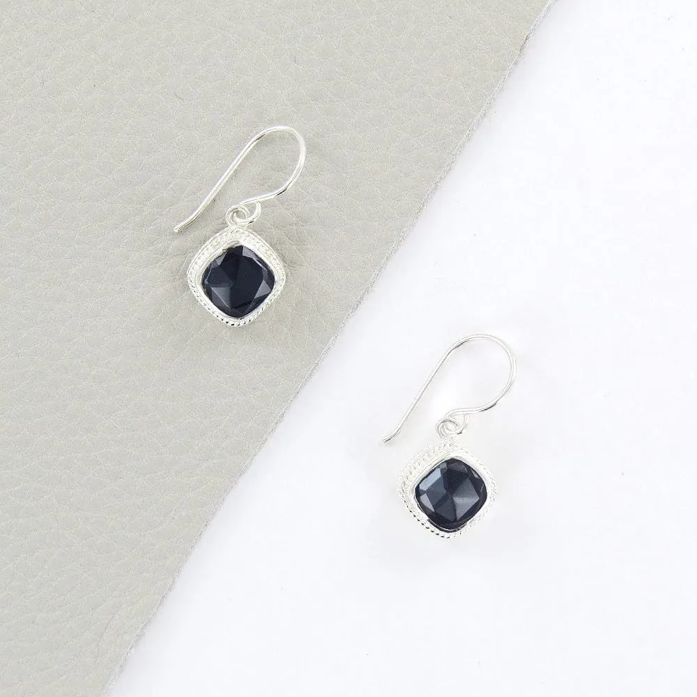 HEMATITE CUSHION DROP EARRING
