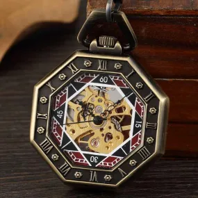Hexagonal Steampunk pocket watch