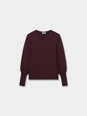 High Cuff Sweater-Burgundy