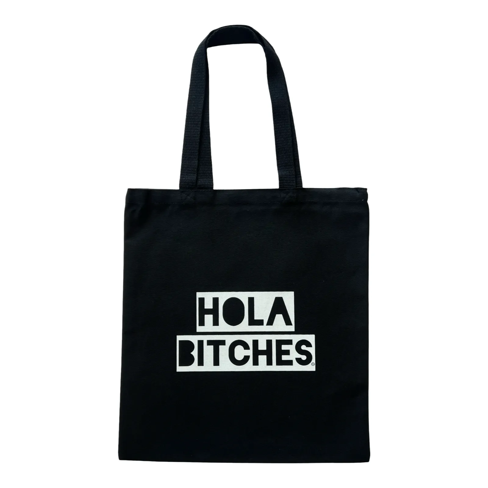 Hola Bitches Canvas Tote Bag - Black