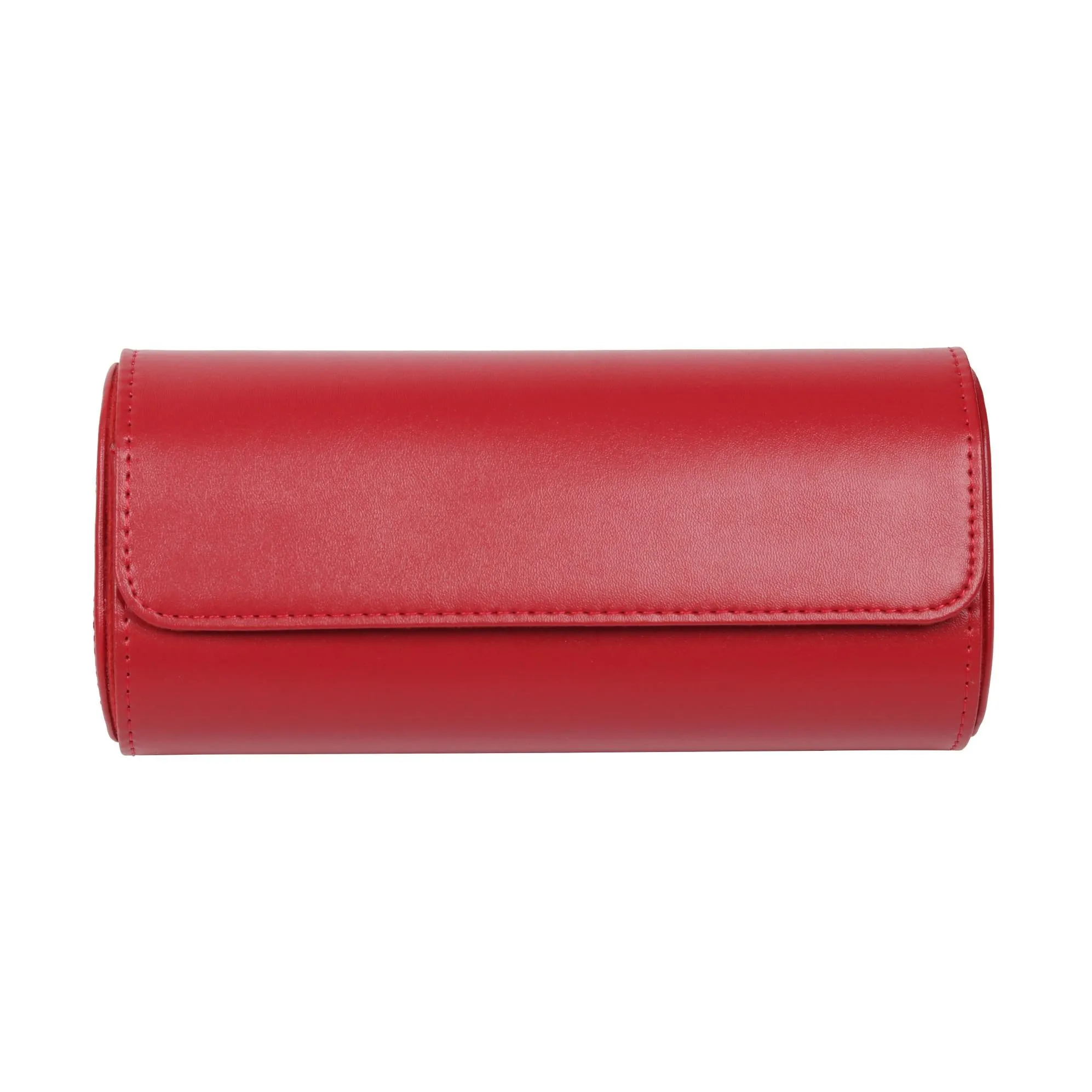 HQ 3 Slot Luxury Travel Watch Case Genuine Leather - Velvet Red