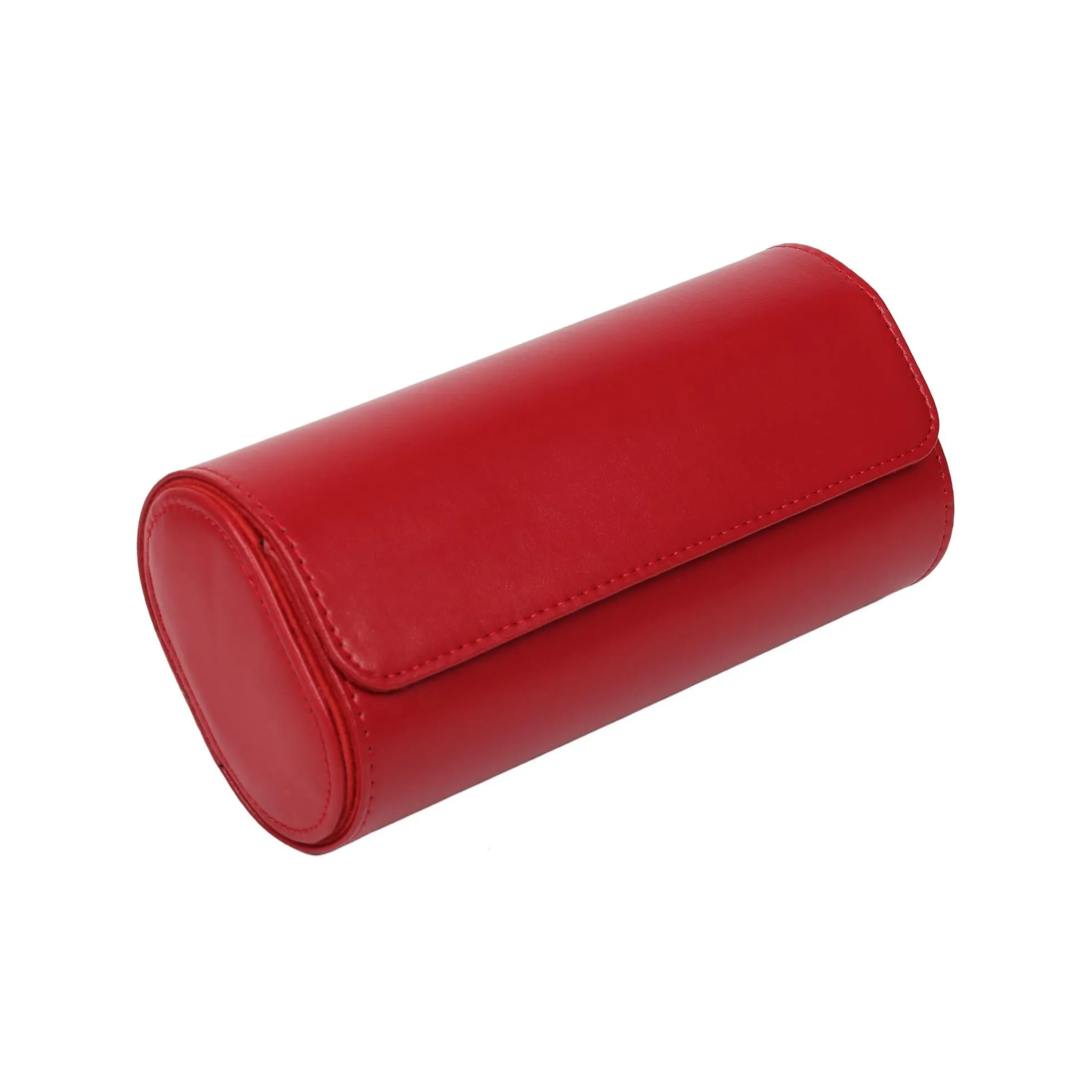 HQ 3 Slot Luxury Travel Watch Case Genuine Leather - Velvet Red