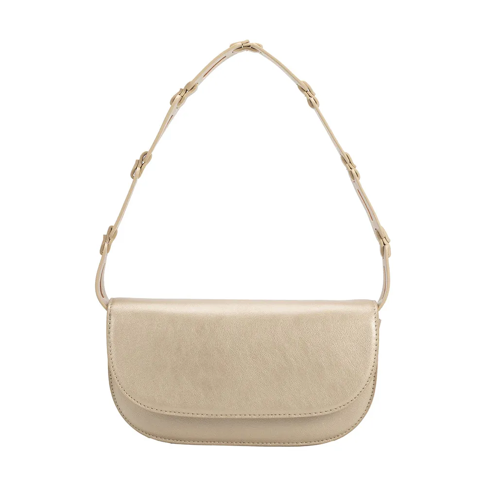 Inez Gold Metallic Recycled Vegan Shoulder Bag - FINAL SALE