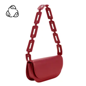Inez Red Recycled Vegan Shoulder Bag - FINAL SALE