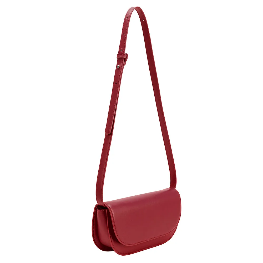 Inez Red Recycled Vegan Shoulder Bag - FINAL SALE