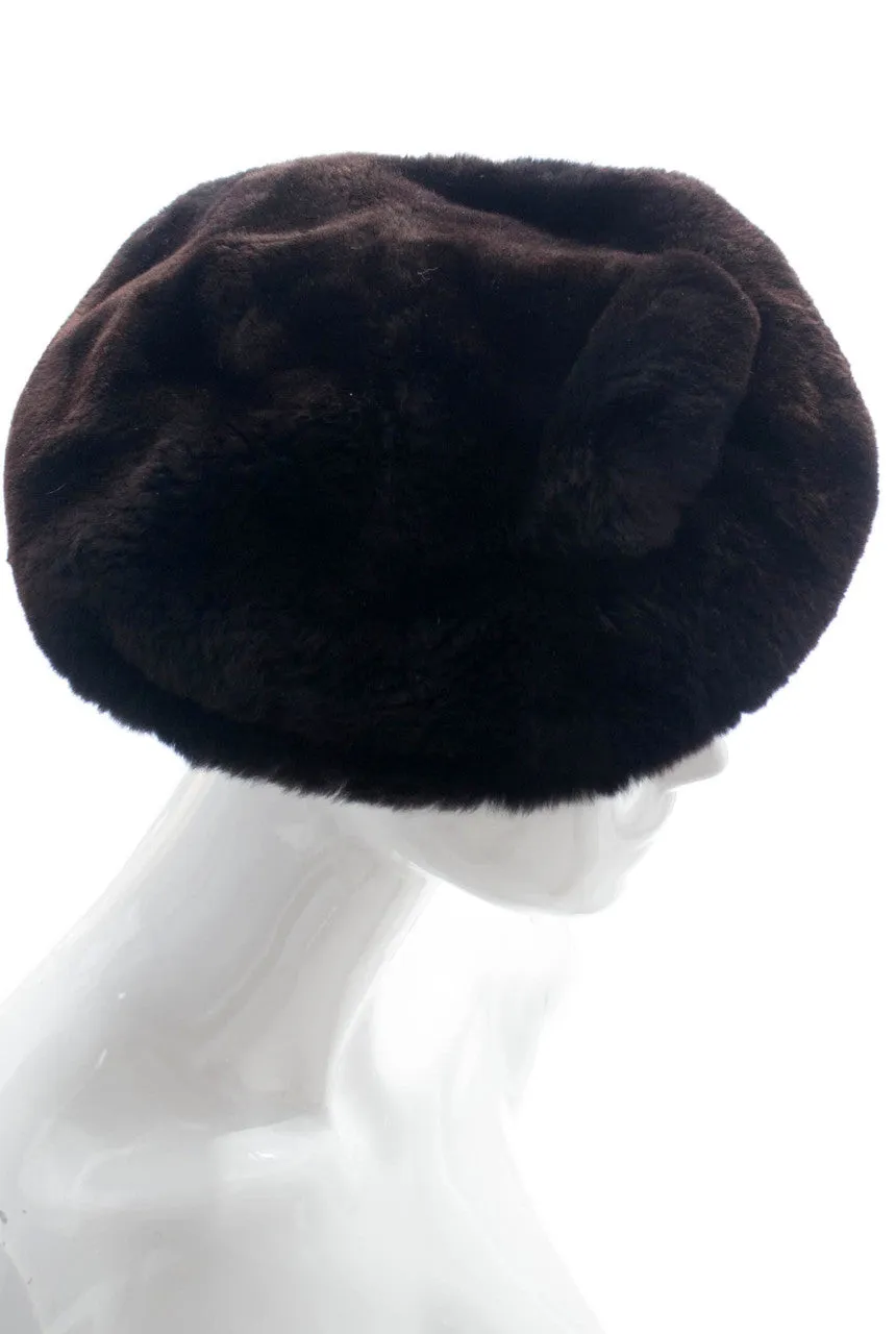Irene New York vintage black sheared mink hat