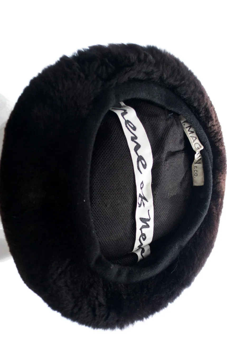 Irene New York vintage black sheared mink hat
