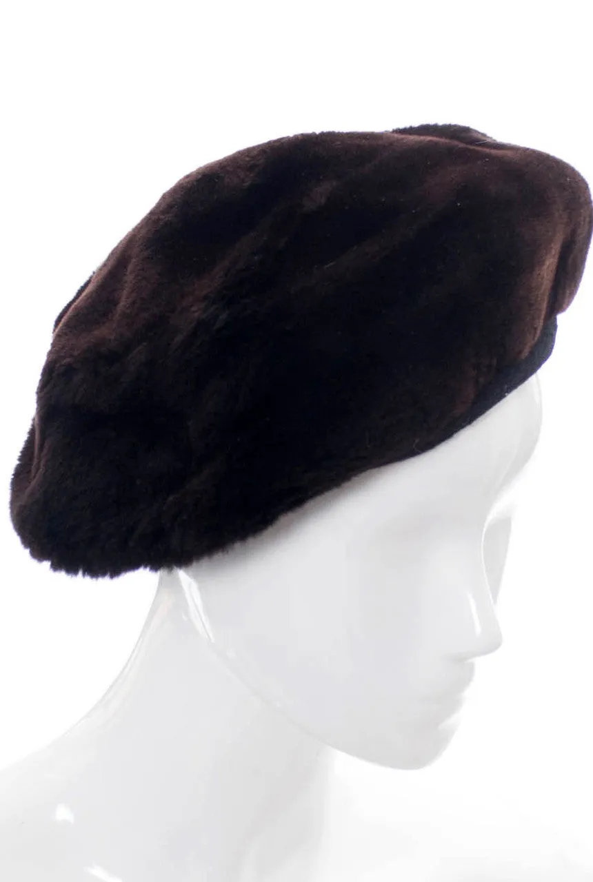 Irene New York vintage black sheared mink hat