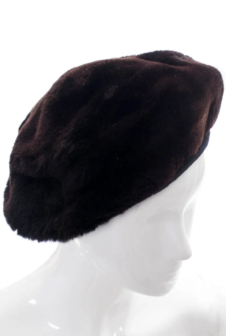 Irene New York vintage black sheared mink hat
