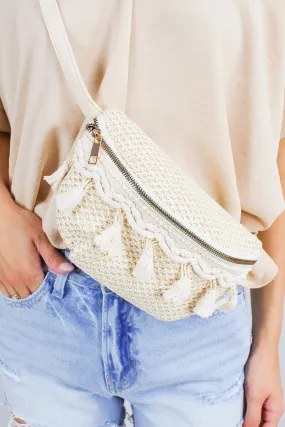 Island Chic Straw Fanny Pack