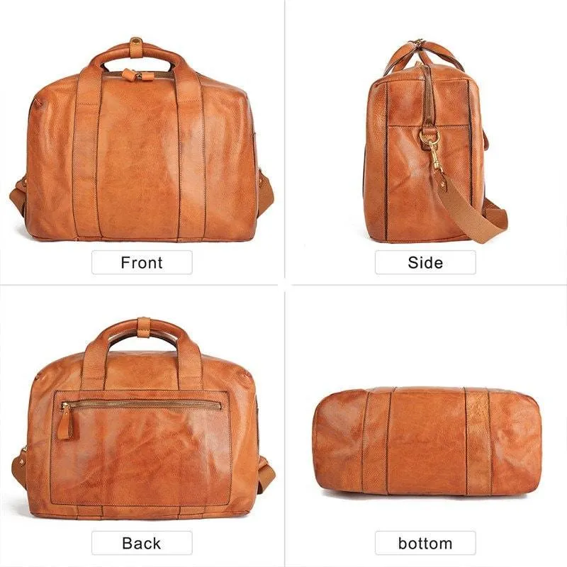 Italy Cowhide Leather Boston Bag | Women Weekend Bag | Men Handcrafted Leather Baggage, Leather Gym Bag, 16 inches Laptop Bag, Working Bag
