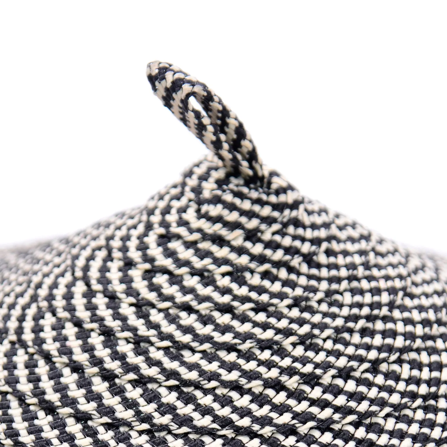 La Sartan Paris France Vintage Black and White Woven Beret Hat