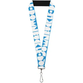 Lanyard - 1.0" - BUCKLE-DOWN Shapes Turquoise White