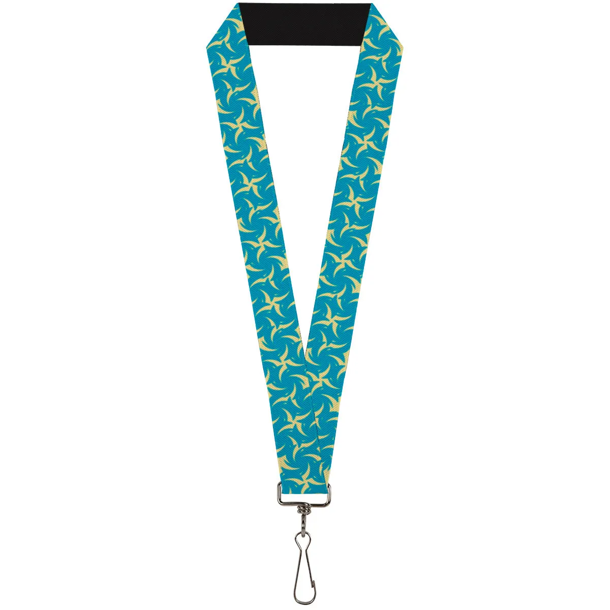Lanyard - 1.0" - Pinwheel Plumes Beige Turquoise