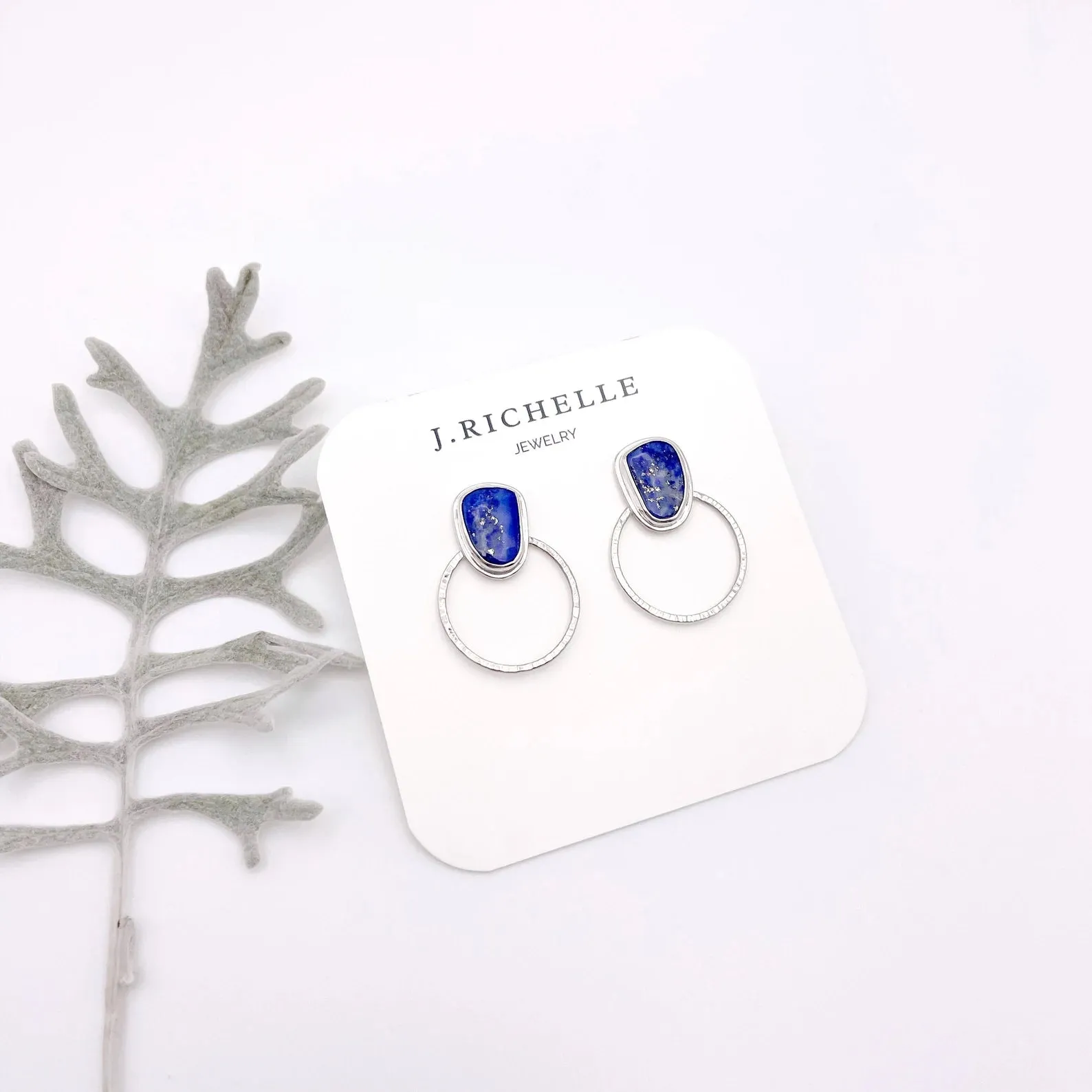 Lapis Lazuli Hoop Stud Earring No. 1